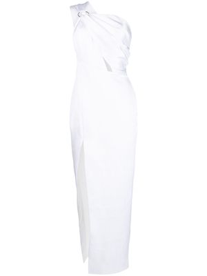 RASARIO asymmetric slim-fit gown - White