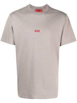 424 embroidered-logo T-shirt - Grey
