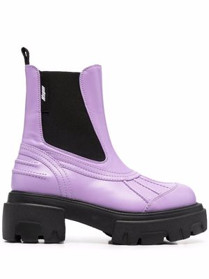 MSGM contrasting-sole ankle boots - Purple