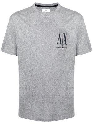 Armani Exchange logo-print melange T-shirt - Grey