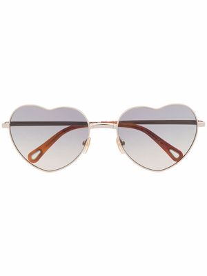 Chloé Eyewear Milane heart-frame sunglasses - Gold