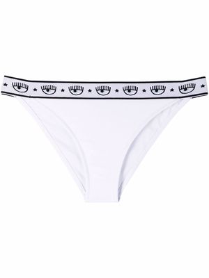 Chiara Ferragni logo-waistband bikini bottom - White