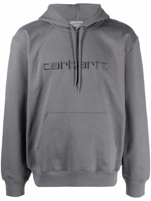 Carhartt WIP embroidered-logo pullover hoodie - Grey