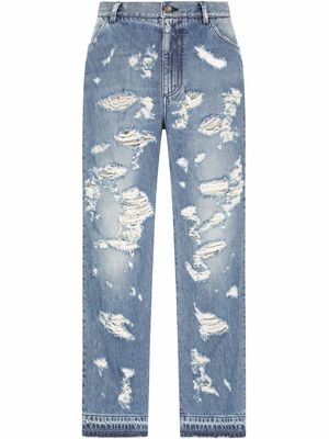 Dolce & Gabbana distressed loose-fit jeans - Blue