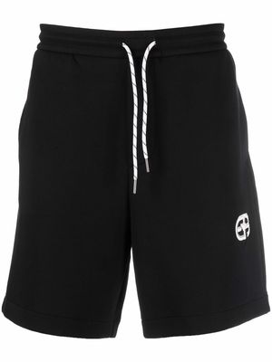 Emporio Armani embroidered-logo track shorts - Black