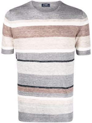 Barba knitted striped T-shirt - Grey