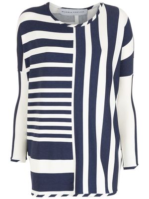 Gloria Coelho striped long sleeves T-shirt - Blue
