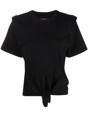 Isabel Marant cropped tie-fastening T-shirt - Black