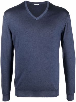 Malo cashmere-blend V-neck jumper - Blue