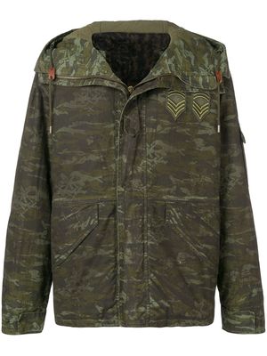 Mr & Mrs Italy camouflage print hooded jacket - Green