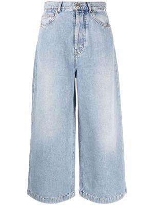 Alexandre Vauthier wide-leg cropped jeans - Blue