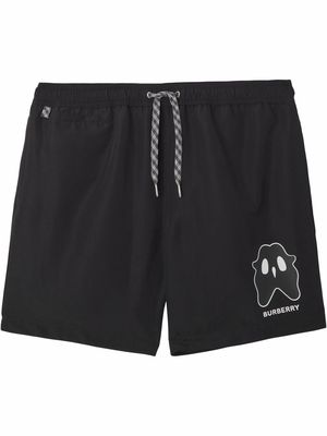 Burberry Monster Graphic drawcord swimming shorts - Black