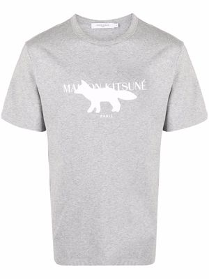 Maison Kitsuné fox motif cotton T-shirt - Grey