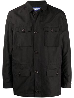 Junya Watanabe MAN striped panelled shirt jacket - Brown