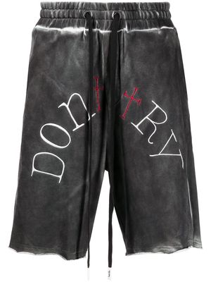 Haculla Don't Try dyed track shorts - Black
