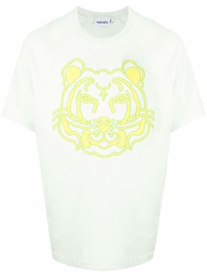 Kenzo Tiger Head-print short-sleeved T-shirt - Green