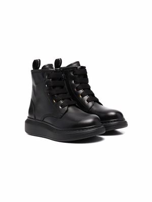 Alexander McQueen Kids lace-up ankle boots - Black