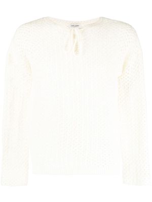 Saint Laurent knitted long-sleeve jumper - Neutrals