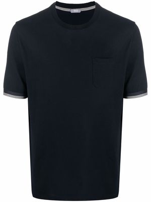 Zanone contrast-cuff cotton T-shirt - Blue