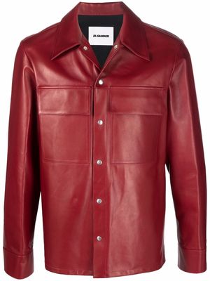 Jil Sander lambskin button-up jacket - Red