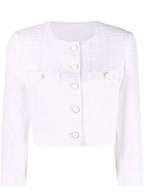 Tagliatore Rosy cropped tweed jacket - White