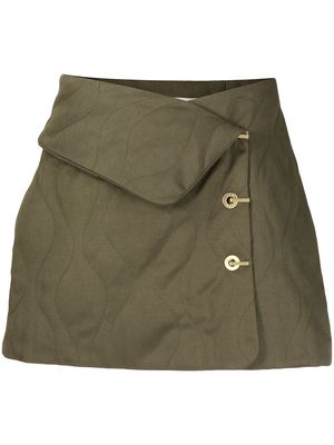 Dion Lee quilted-finish mini skirt - Green