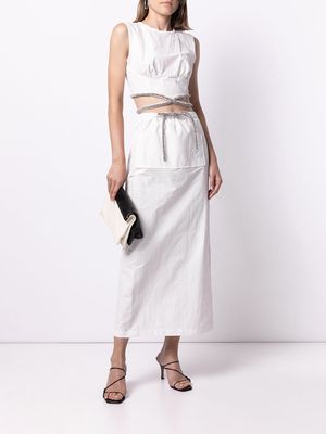 Christopher Esber crystal-embellished cropped top - White