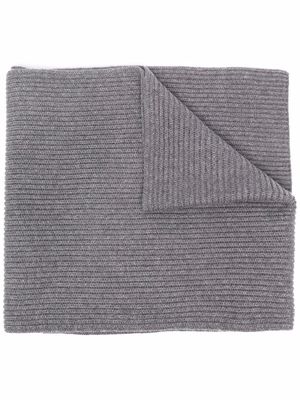 12 STOREEZ ribbed cashmere-wool blend scarf - Grey