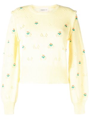 PortsPURE embroidered button-up cardigan - Yellow