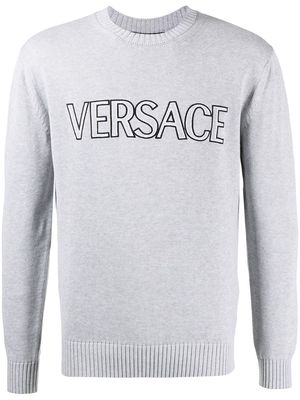 Versace logo-print jumper - Grey