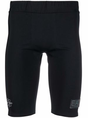 Ea7 Emporio Armani logo-patch cycling shorts - Black