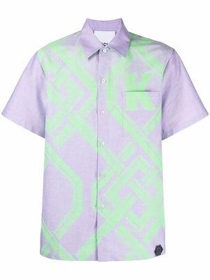 Koché geometric-print short-sleeve shirt - Purple
