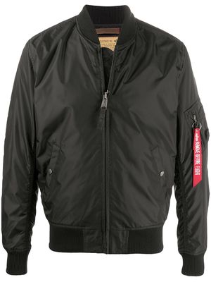 Alpha Industries front zipped bomber jacket - Black