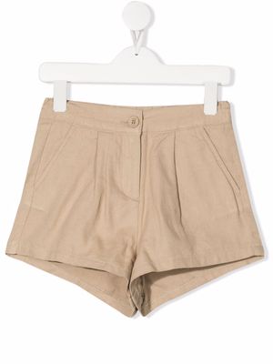 Douuod Kids pleat-detail shorts - Neutrals