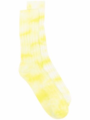 Stussy tie-dye ribbed socks - Yellow