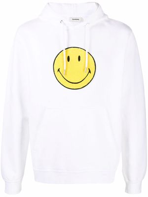 SANDRO smiley-patch hoodie - White
