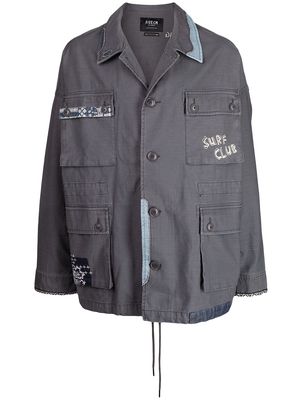 FIVE CM patch-detail shirt jacket - Grey