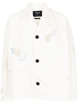 FIVE CM graphic-print flap-pocket shirt jacket - White