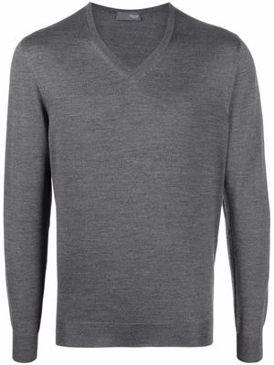 Drumohr V-neck knitted jumper - Grey