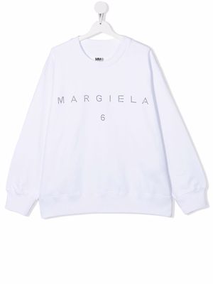 MM6 Maison Margiela Kids TEEN Fleece Logo sweatshirt - White