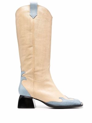 Nodaleto colour-block knee-high boots - Neutrals