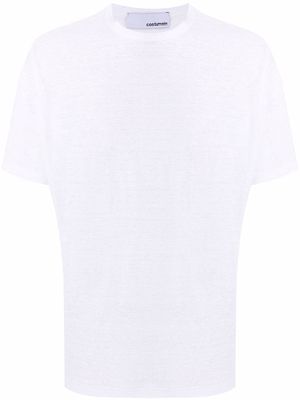 Costumein round neck short-sleeved linen T-shirt - White