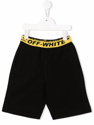 Off-White Kids logo-band shorts - Black