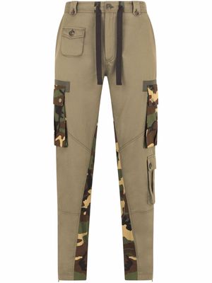 Dolce & Gabbana camouflage panelled trousers - Green
