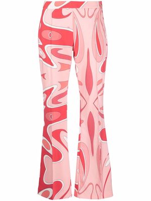 Sara Battaglia patterned flared trousers - Pink