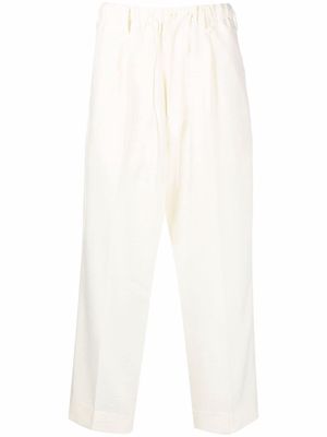 Y-3 drawstring cropped trousers - Neutrals