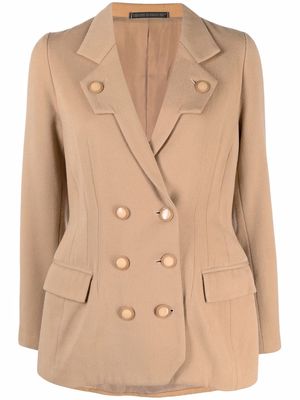 Yohji Yamamoto Pre-Owned 1990s notched lapels double-breasted blazer - Neutrals