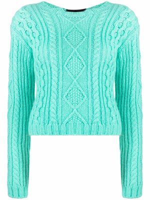 RED Valentino long-sleeve cable-knit jumper - Green