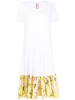 Antonio Marras floral-print layered T-shirt dress - White
