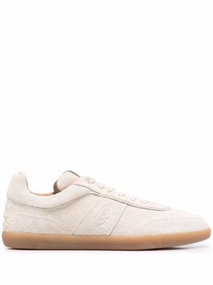 Tod's panelled logo-embossed low-top sneakers - White